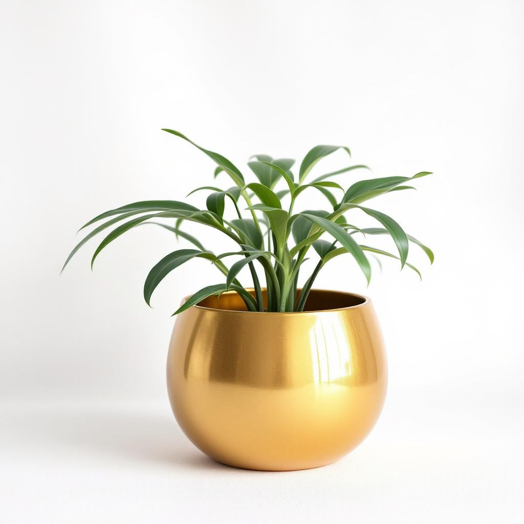 Gold-tone decorative flower pots