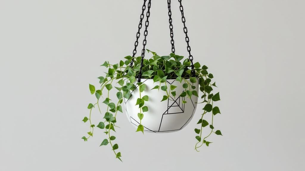 Skyline – Modern Hanging Planter in White