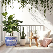 White Ceramic Flower Pot - Sea-Inspired
