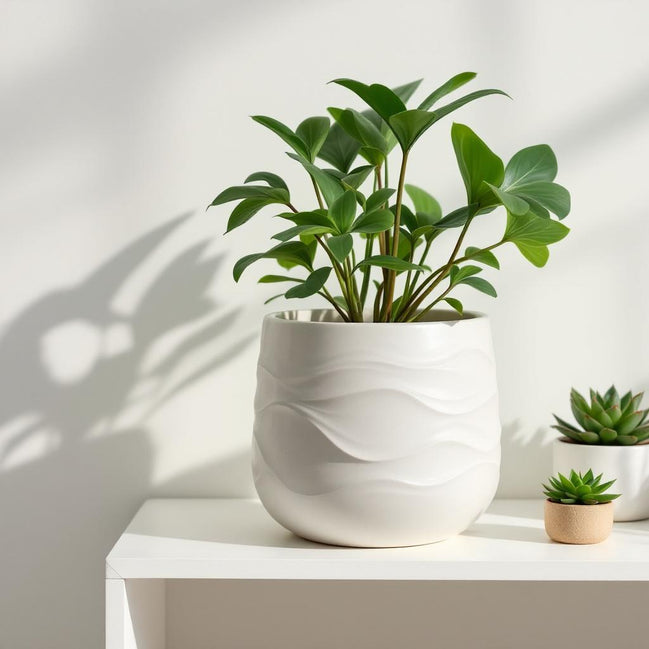 Textured flower pot