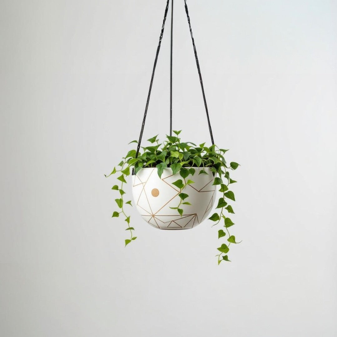 Skyline – Modern Hanging Planter in White