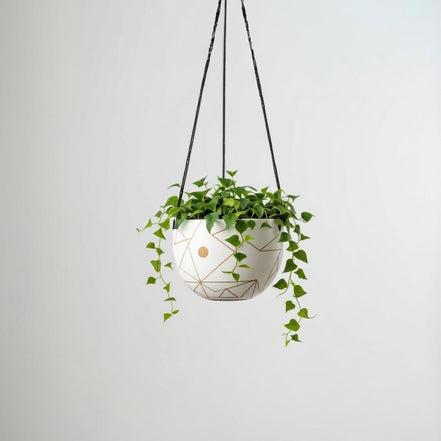 Skyline – Modern Hanging Planter in White