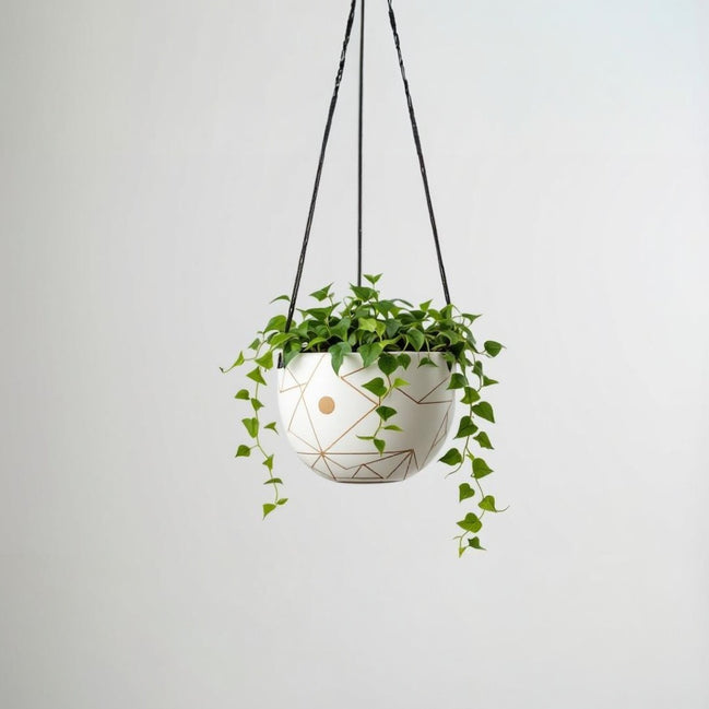 Skyline – Modern Hanging Planter in White